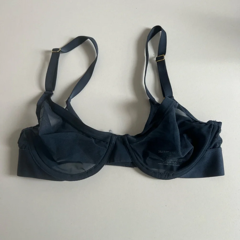 Harper Wilde luxe sheer bra, underwire, navy, size 32B - Picture 4 of 9